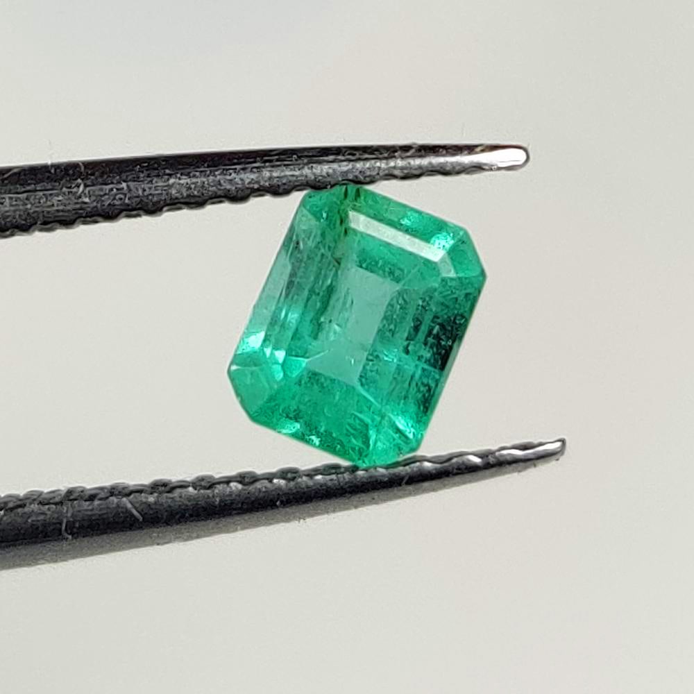 0.64 Ct Natural Zambian Green Emerald - Octagon Cut (1 of 2)