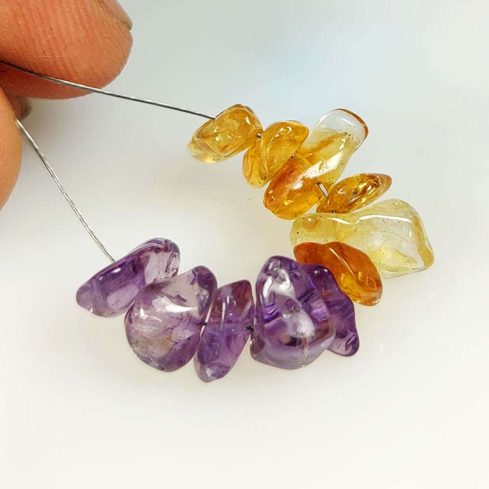 14.56 Ct Natural Amethyst & Citrine Drilled Unshape Beads (1 of 2)