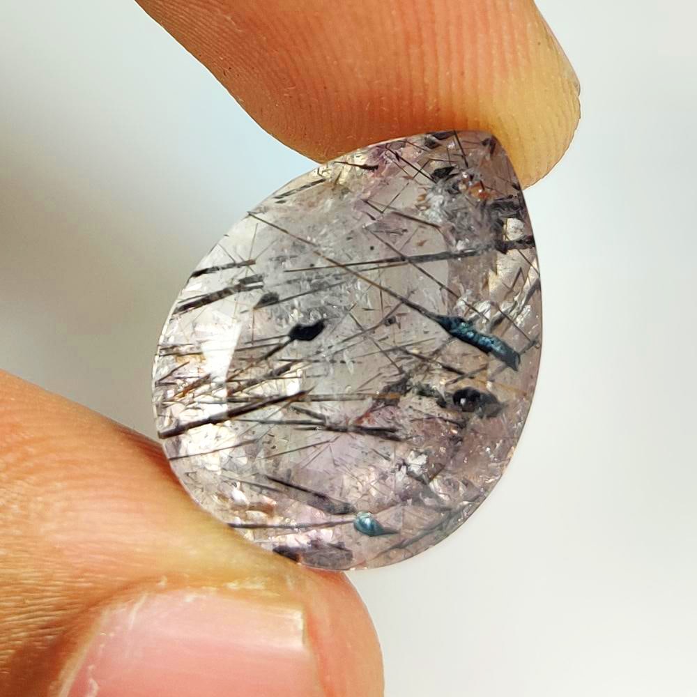 21.11 Ct Natural Green Rutile Quartz Pear Cut - Nature Art: Weight - 21.11 Ct / Dimensions - 19.60 x 15.50 x 3.00 mm / Shape & Cut - Pear Cut / Transparency - Transaprent / Origin - Norway / Comments - None