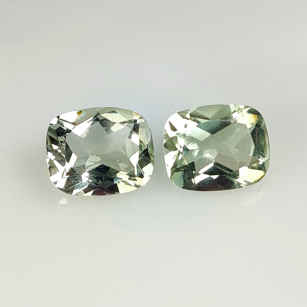 7.12 Ct Natural "Prasiolite" (Green Amethyst)Oval Cut Pair (1 of 2)