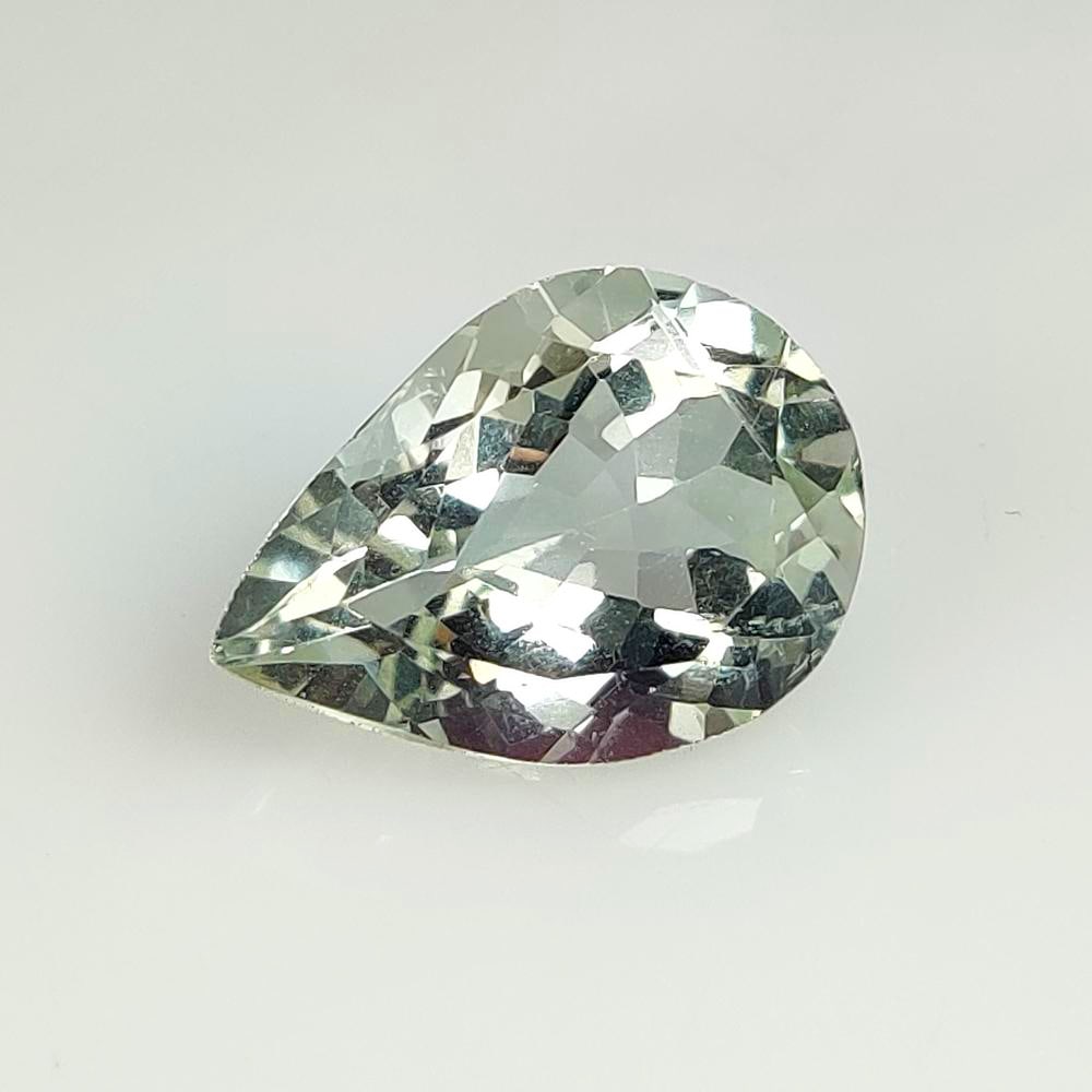 9.04 Ct Natural "Prasiolite" (Green Amethyst)Top Luster Pear Cut (1 of 2)