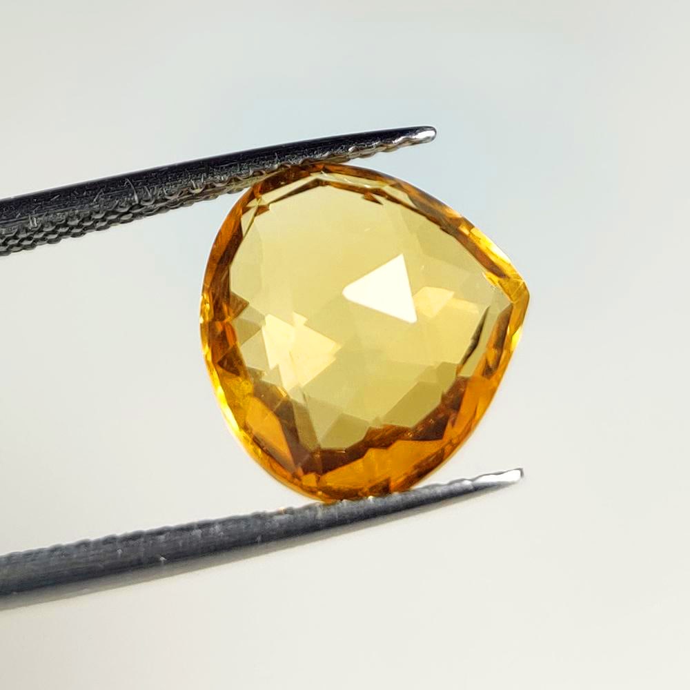 4.63 Ct Natural Yellow Citrine Pear Fancy Cut: Weight - 4.63 Ct / Dimensions - 11.10 x 11.40 x 6.60 mm / Shape - Pear Cut / Color - Yellow / Clarity - VVS / Origin - Brazil / Treatment - Heated