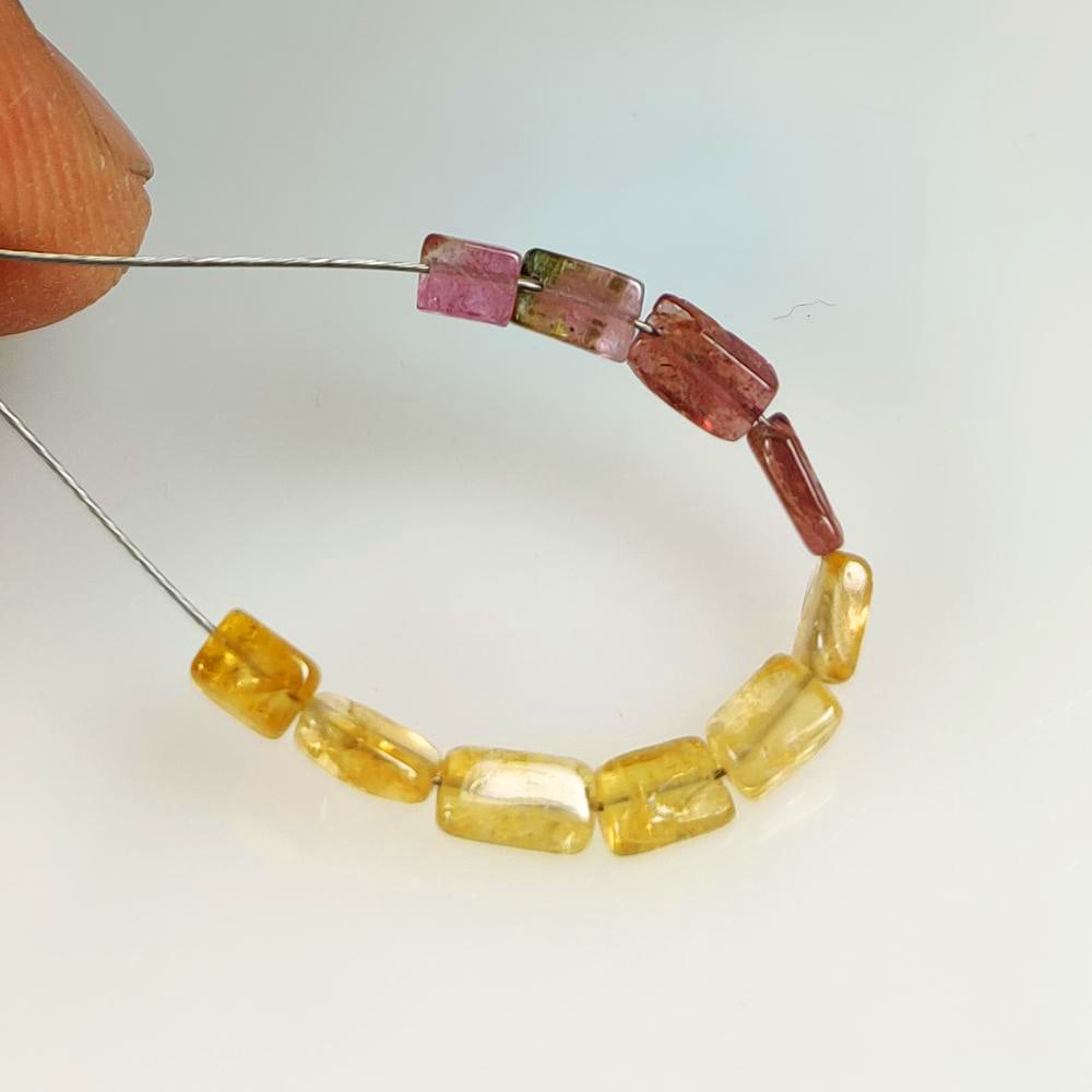 3.47 Ct Natural Bi-Color Tourmaline Chewing gum Drilled Beads (1 of 2)