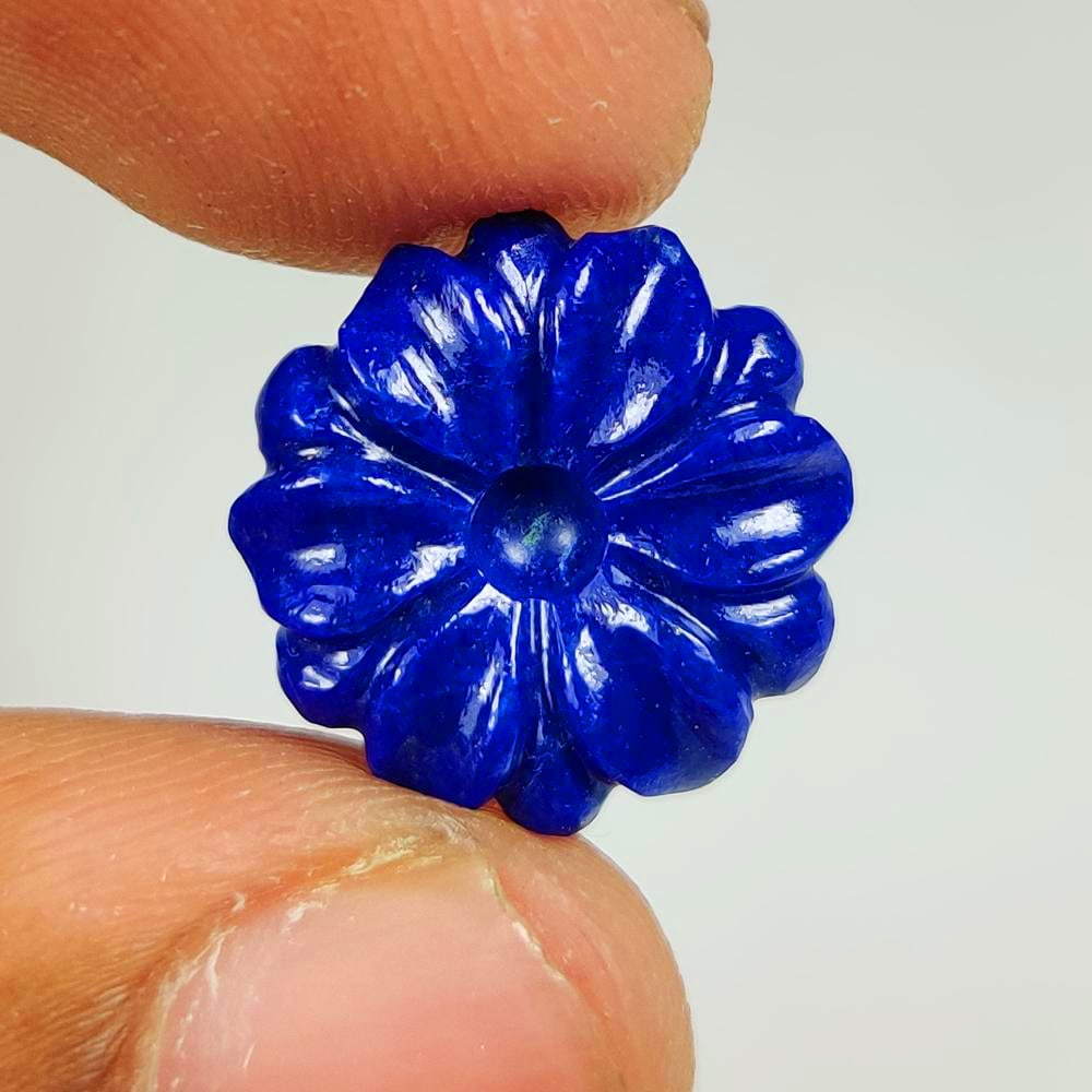 5.82 Ct Natural Blue Lapis Lazuli Flower Carving (1 of 2)