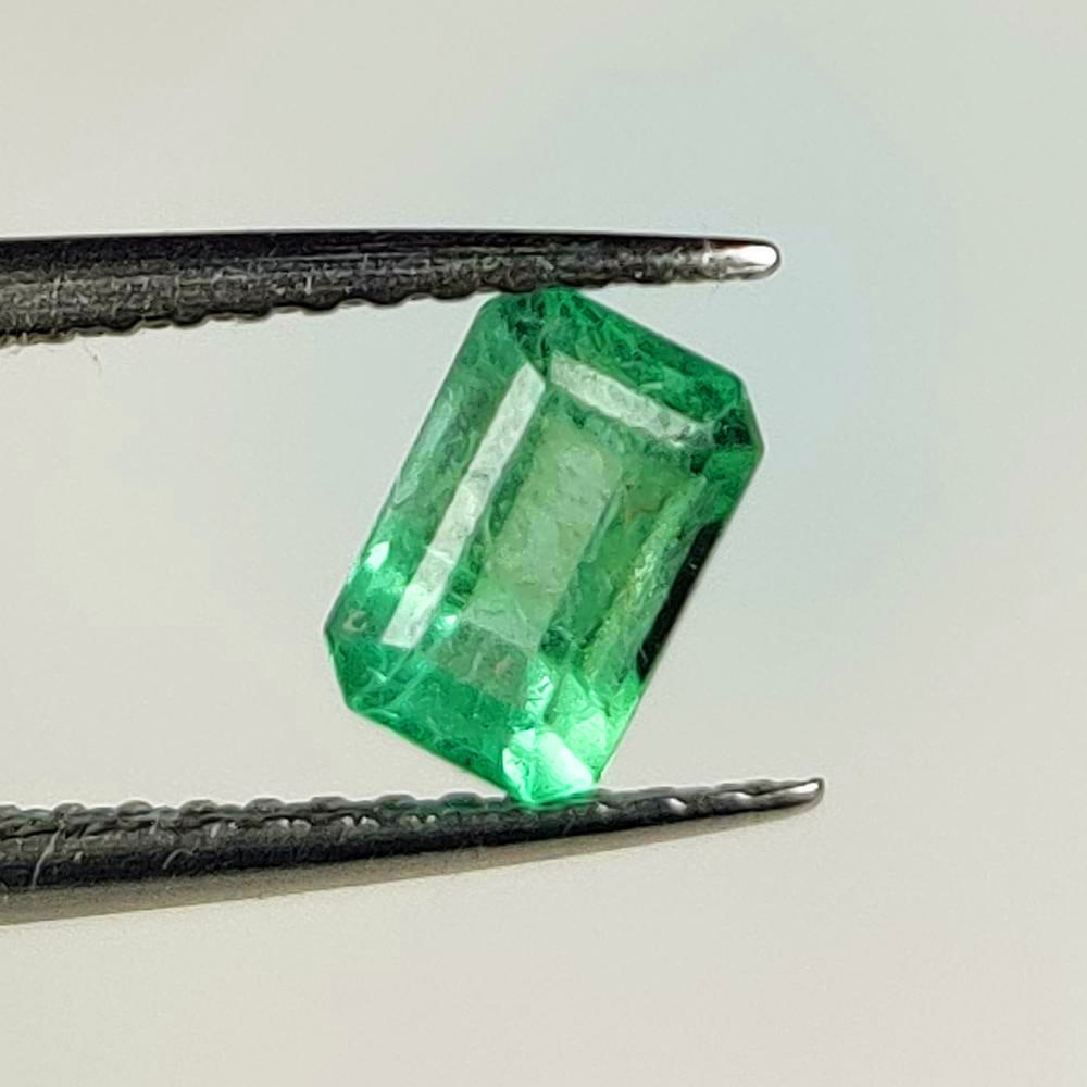 0.69 Ct Natural Zambian Green Emerald - Emerald Cut (1 of 2)