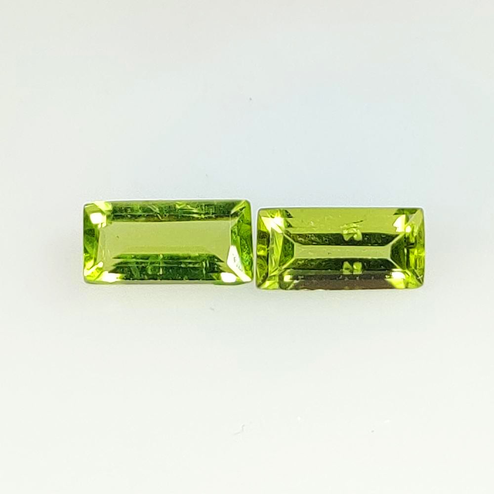 1.80 Ct Natural Green Peridot Long Octagon Pair (1 of 2)