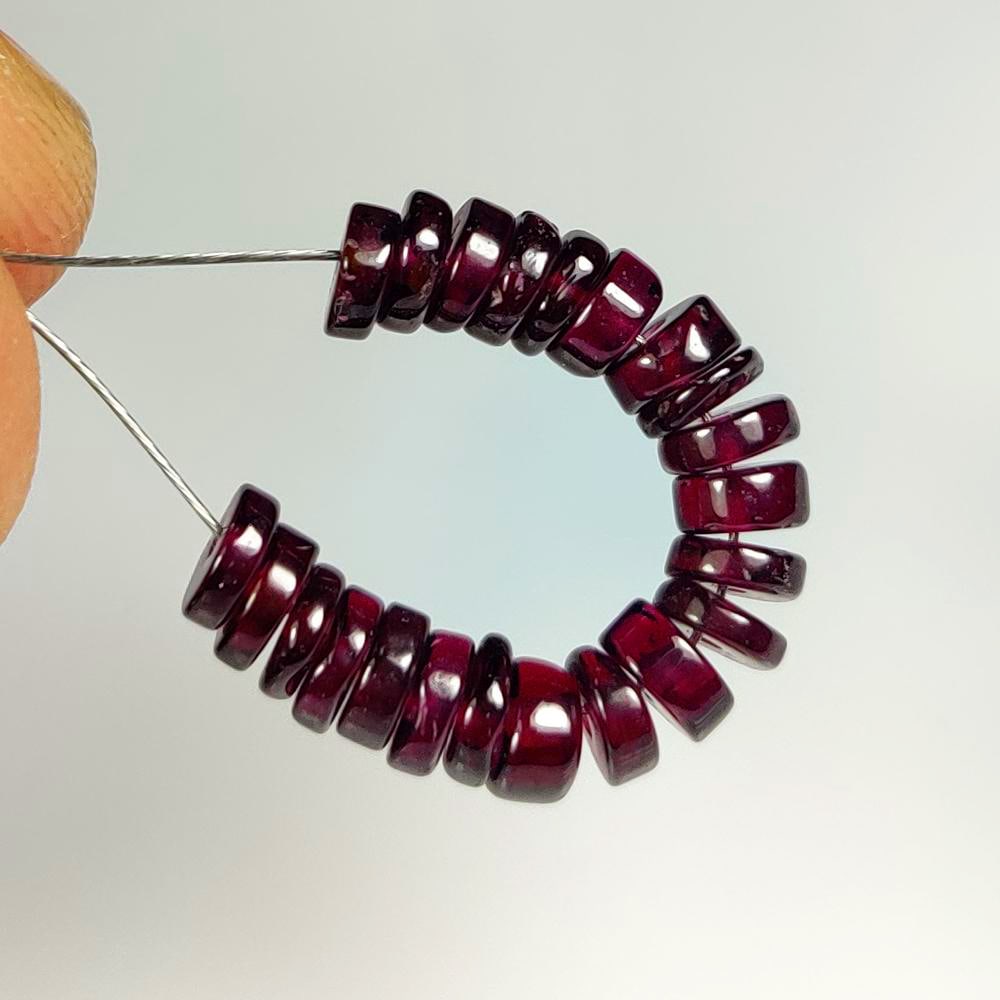 9.28 Ct Natural Almandite Garnet Round Beads: Weight - 9.28 Ct / Dimensions - 4.20 - 4.50 mm / 22 Pc's / Shape - Round Beads / Clarity - VVS / Origin - Nigeria / Treatment - None