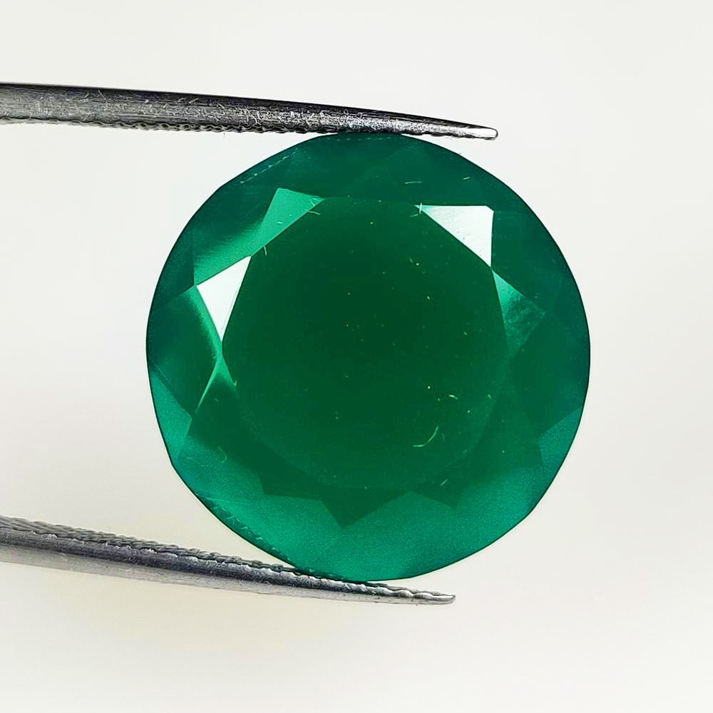 14.64 Ct Natural Green Onyx Round Cut (1 of 2)