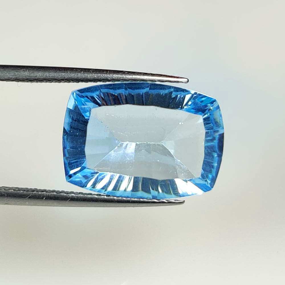 9.68 Ct Natural Blue Topaz Cushion Concave Cut (1 of 2)