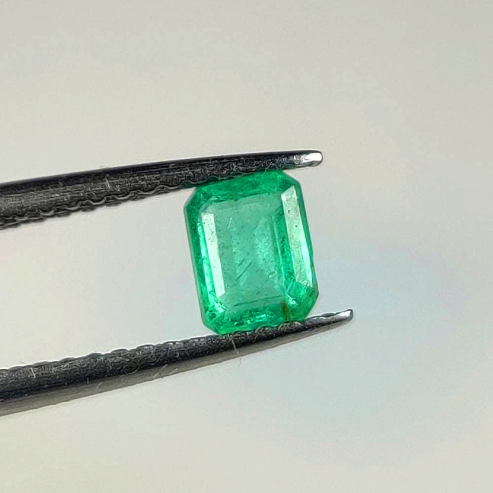 0.51 Ct Natural Zambian Green Emerald Octagon Cut (1 of 2)