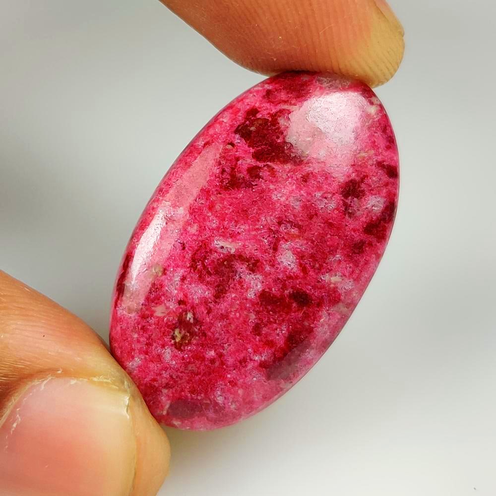 32.16 Ct Natural Pink Thulite Oval Cab: weight - 32.16 Ct / Dimensions - 35.00 x 19.60 x 5.00 mm / Shape - Excellent Oval Cab / Origin - Brazil / Treatment - None