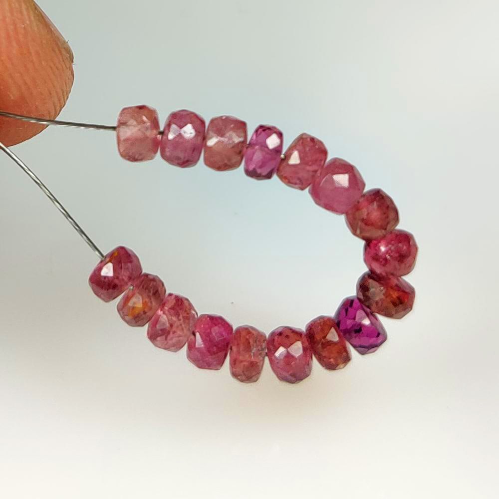 5.14 Ct Natural Pink Tourmaline Faceted Drilled Beads (1 of 2)