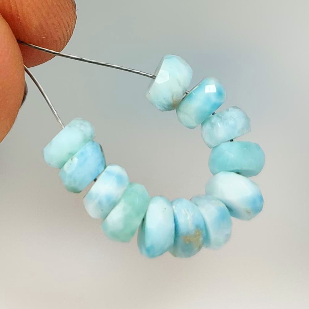 8.07 Ct Natural Amazonite Round Drilled Beads: Weight - 8.07 Ct / Dimensions - 5.40 - 5.90 mm / 12 Pc's / Shape - Round Beads / Clarity - Opaque / Origin - Brazil / Treatment - None