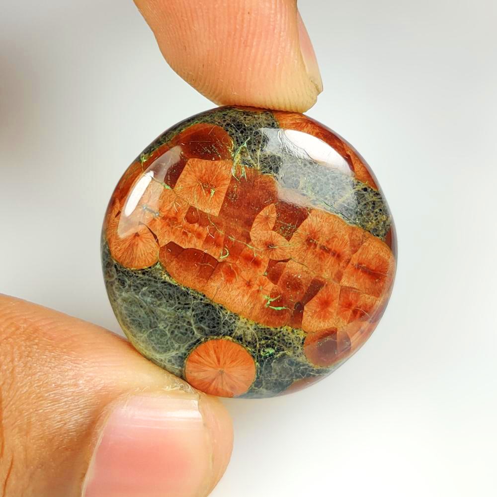 35.93 Ct Natural Peanut Obsidian Round Cab (1 of 2)