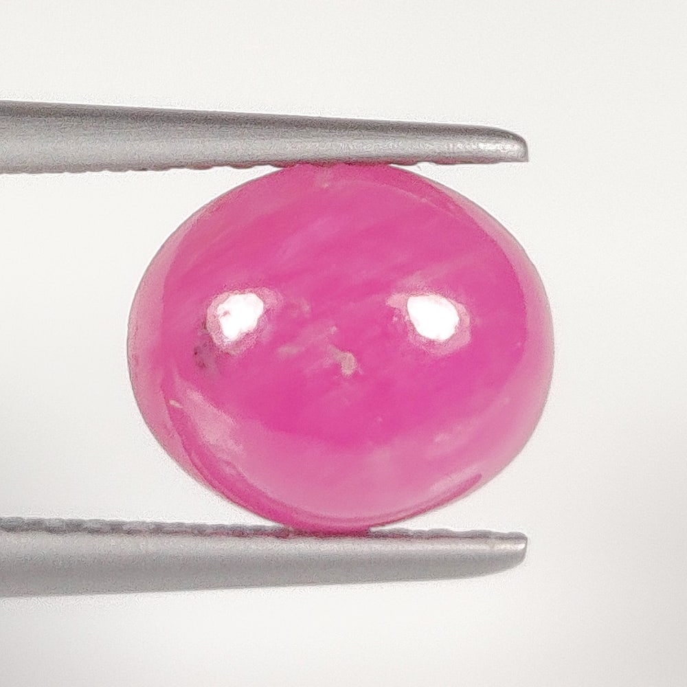 2.64 Ct Natural Pinkish Red Ruby Oval Cab (1 of 2)