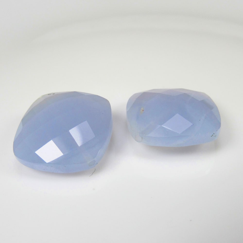 26.09 Ct Natural Chalcedony Cushion Cut Pair (1 of 2)