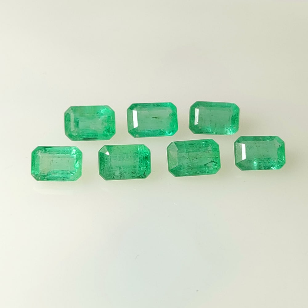 4.02 Ct Natural Zambian Green Emerald Octagon Calibrate Set (1 of 3)