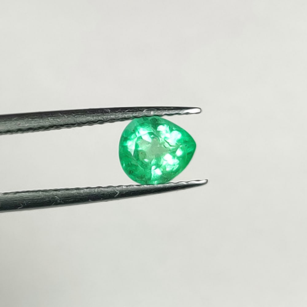 0.78 Ct Natural Zambian Green Emerald-Pear Cut (1 of 2)