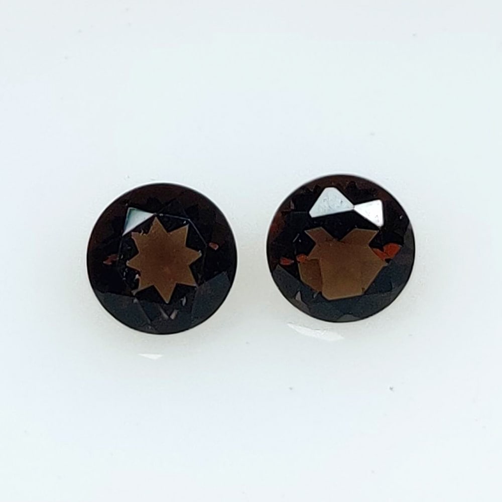 1.44 Ct Natural Choco Smoky Quartz Round Pair: Weight - 1.44 Ct / Dimensions - 6.00 x 6.00 x 3.70 mm / 2 Pc's / Top Class Quality / Round Cut / Origin - Norway / Treatment - None