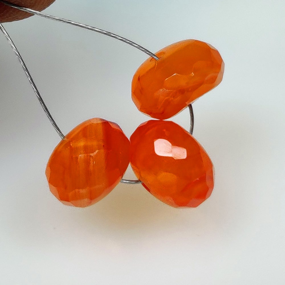 9.16 Ct Natural Orange Carnelian Round Beads (1 of 2)