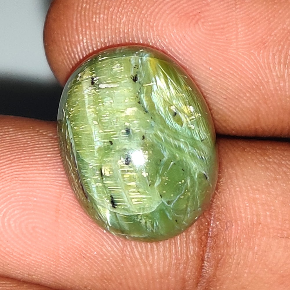 11.59 Ct Natural Green Opal Oval Cab (1 of 2)