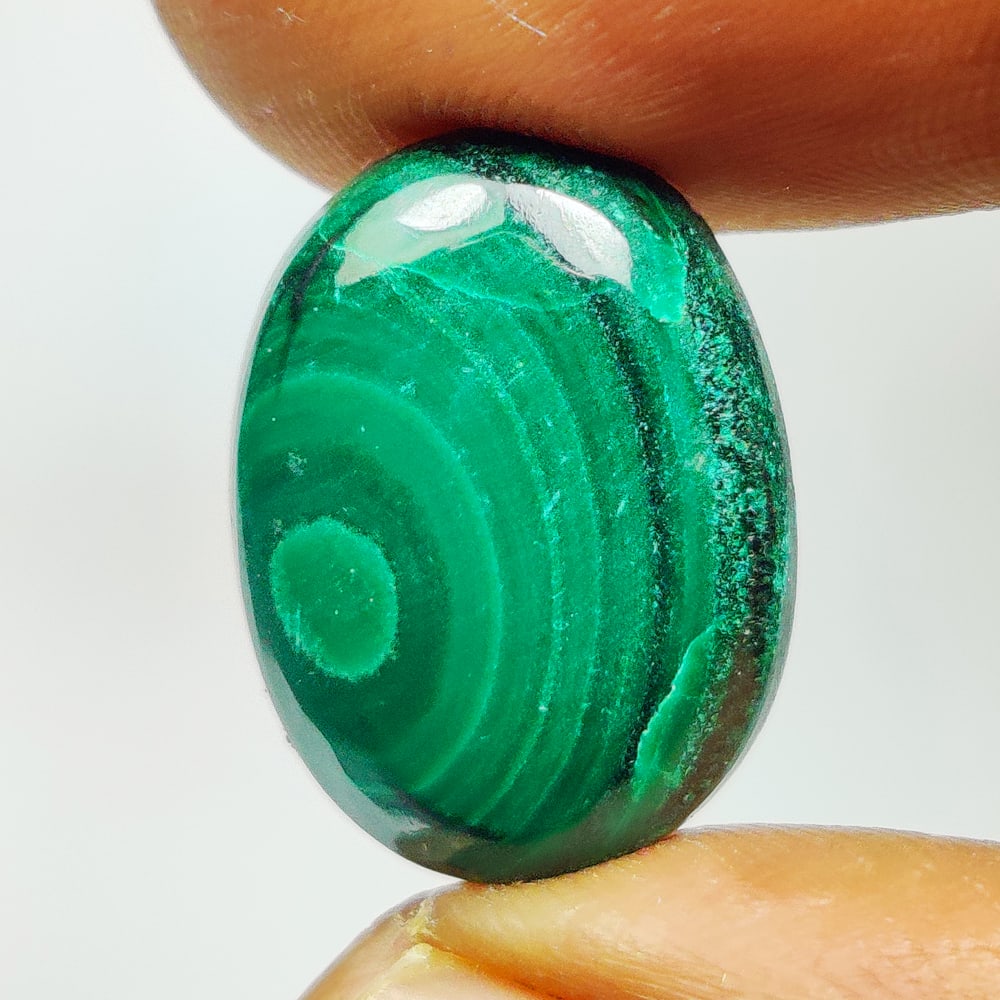 11.70 Ct Natural Green Malachite Oval Cab (1 of 2)