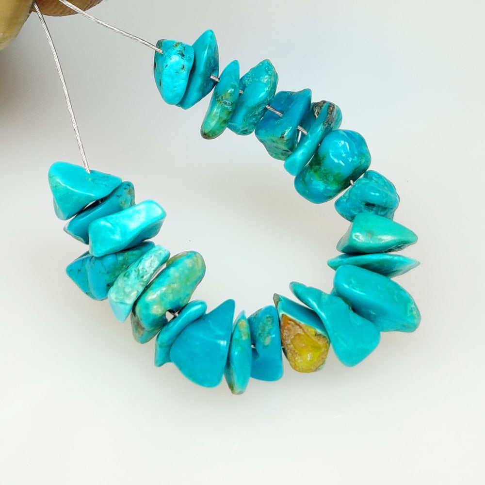 12.94 Ct Natural Blue Turquoise Unshaped Beads (1 of 2)