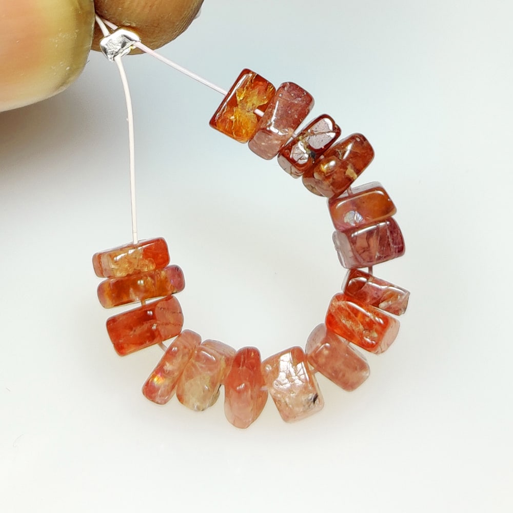 10.24 Ct Natural Spinel Square Cab Drilled Beads (1 of 2)