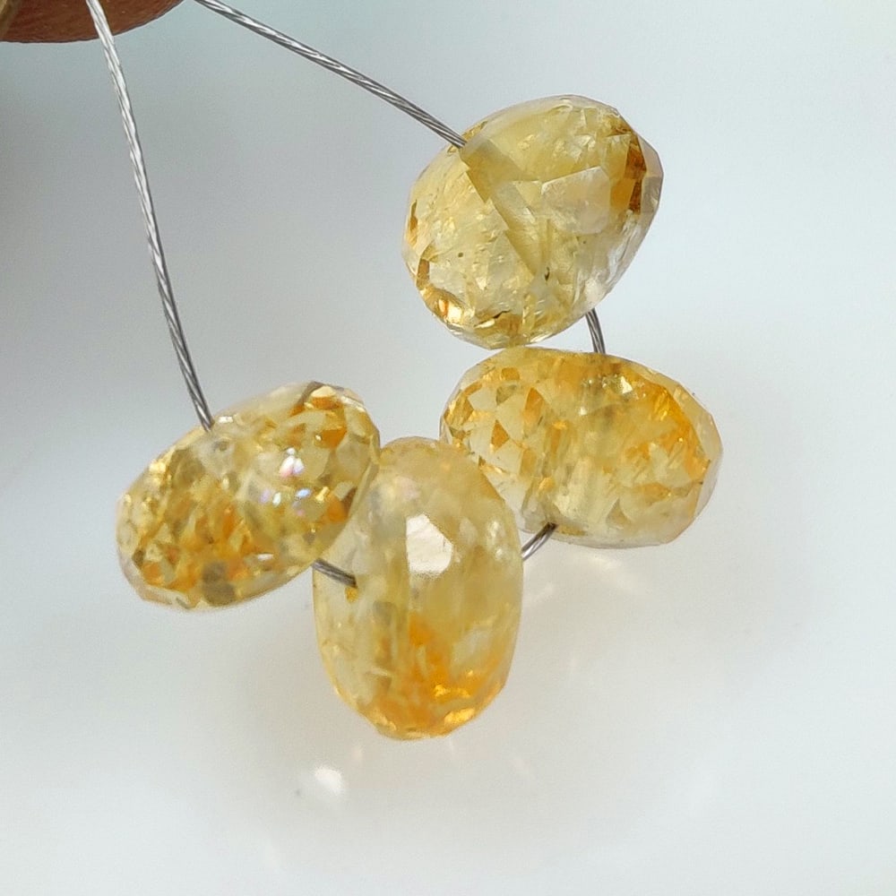 9.17 Ct Natural Yellow Citrine Round Cut Beads (1 of 2)