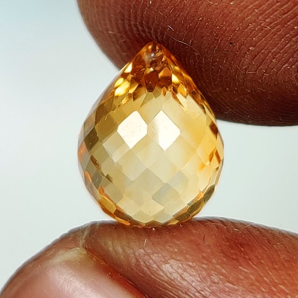 3.51 Ct Natural Yellow Citrine Pear Briolette (1 of 2)