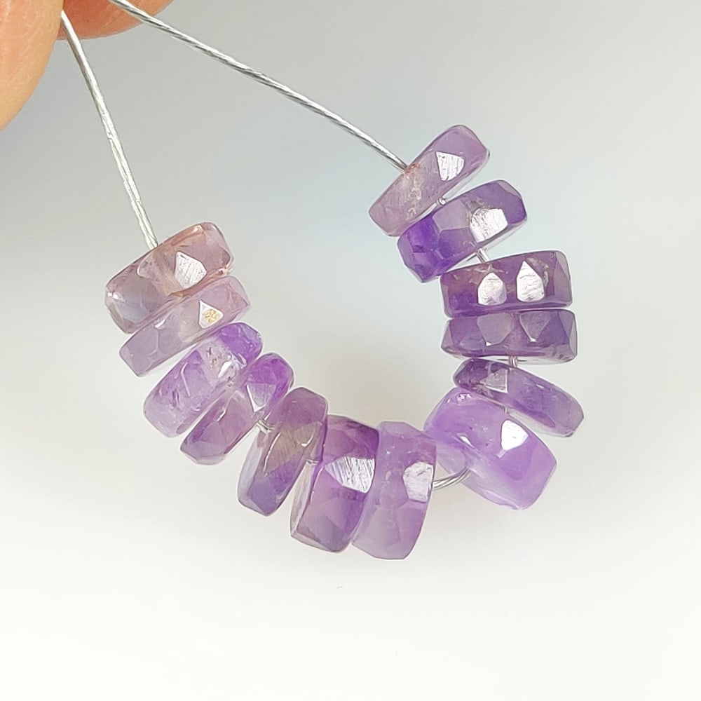 10.49 Ct Natural Purple Amethyst Round Cut Beads: Weight - 10.49 Ct / Dimensions -6.10 - 6.30 mm / 13 Pc's / Shape - Round Cut Beads / Color - Purple / Clarity - VVS / Origin -Brazil / Treatment - Heated