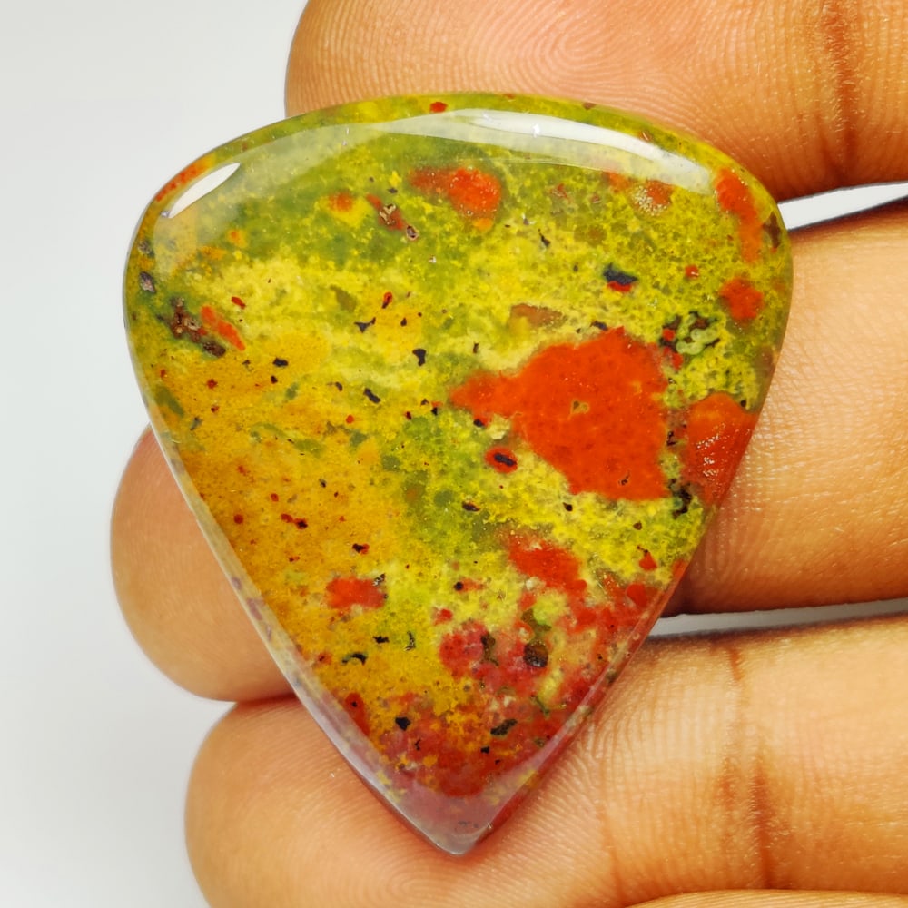 38.89 Ct Natural Unakite Pear Cab (1 of 2)