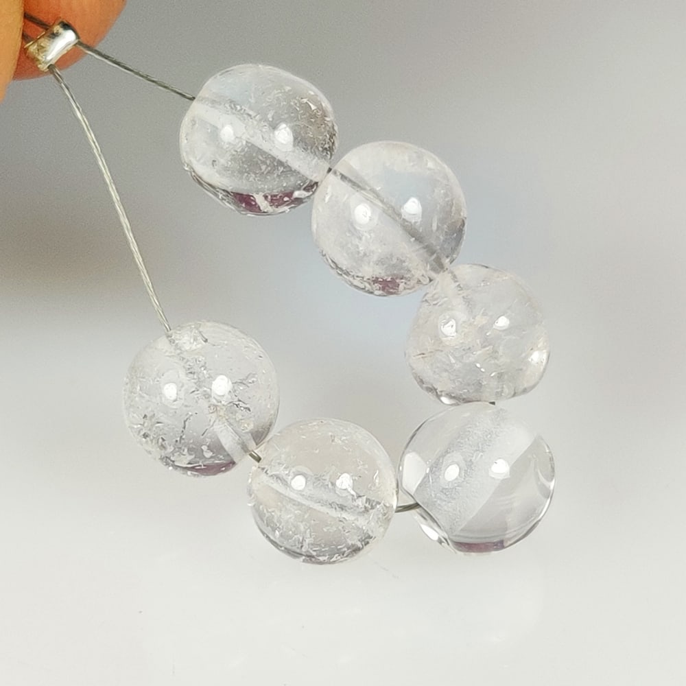 16.04 Ct Natural Colorless Quartz Round Ball Beads (1 of 2)