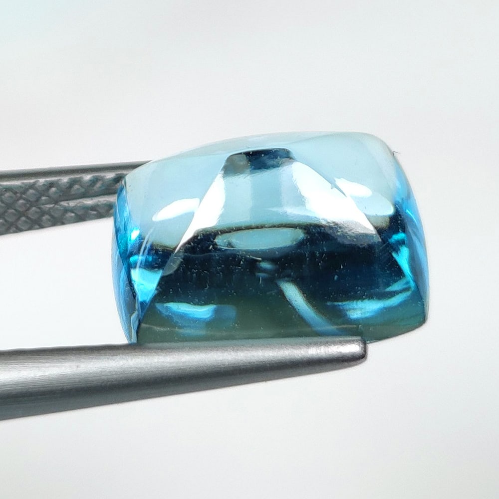 6.30 Ct Natural Blue Topaz Cushion Sugar Loupe (1 of 2)