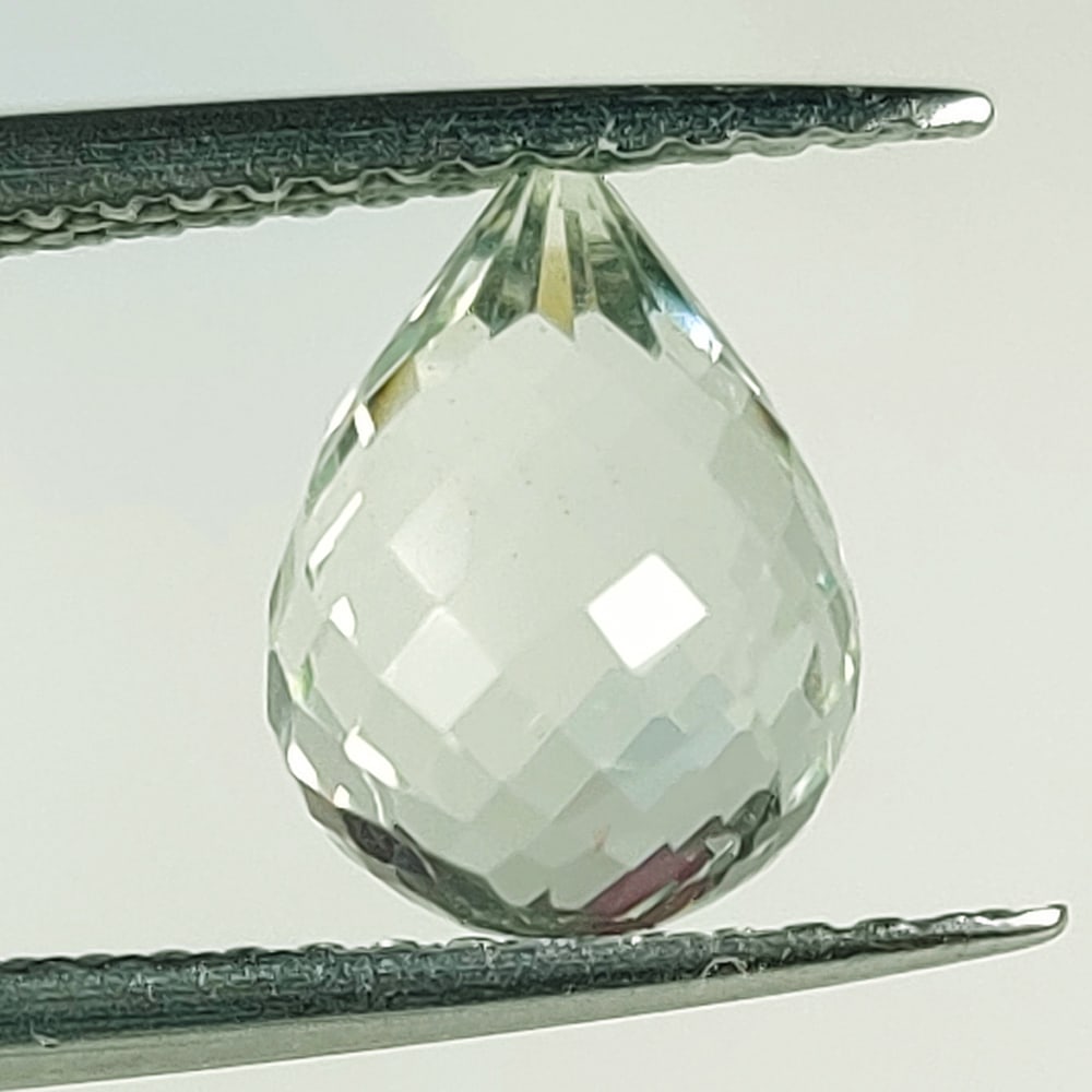 2.54 Ct Natural Green Amethyst Pear Drop: Weight - 2.54 Ct / Size - 9.10 x 6.90 x 6.90 mm / Shape - Pear Drop / Color - Green / Clarity - VVS / Origin - Brazil / Treatment - Heated