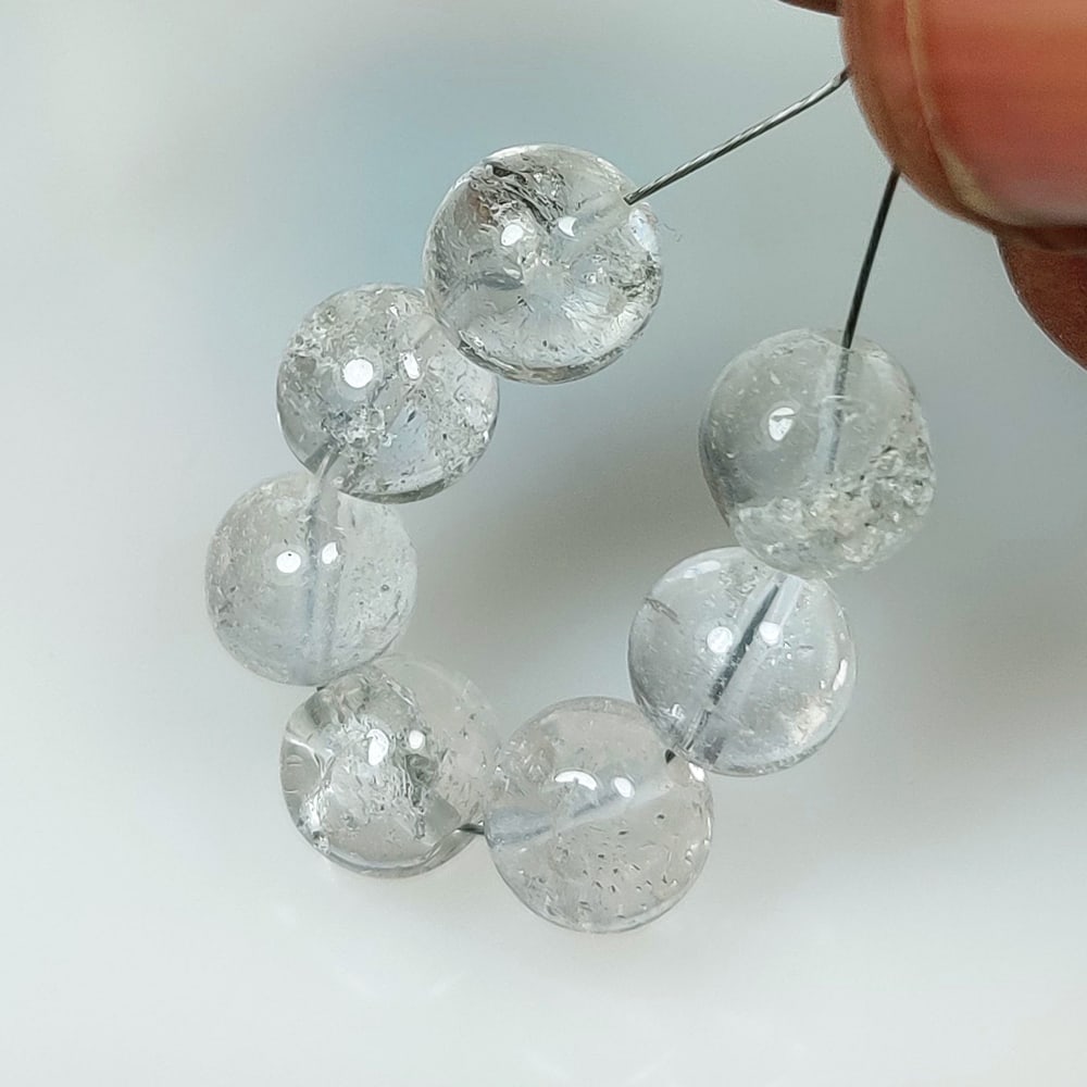 18.25 Ct Natural Colorless Quartz Round Beads (1 of 2)