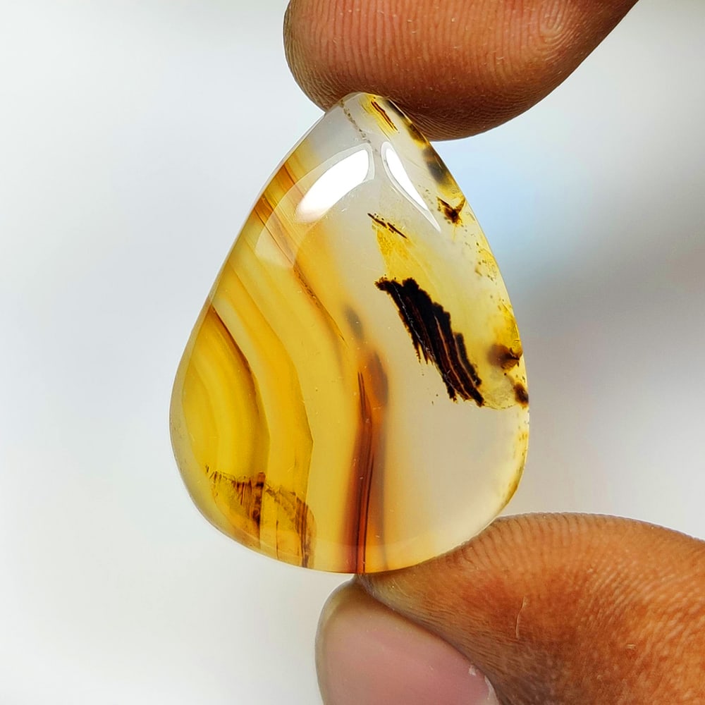 23.24 Ct Natural Dendritic Agate Pear Cab (1 of 2)