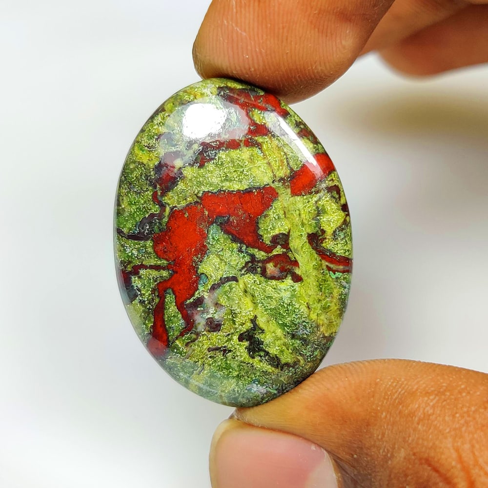 43.01 Ct Natural Dragon Blood Jasper Oval Cab (1 of 2)