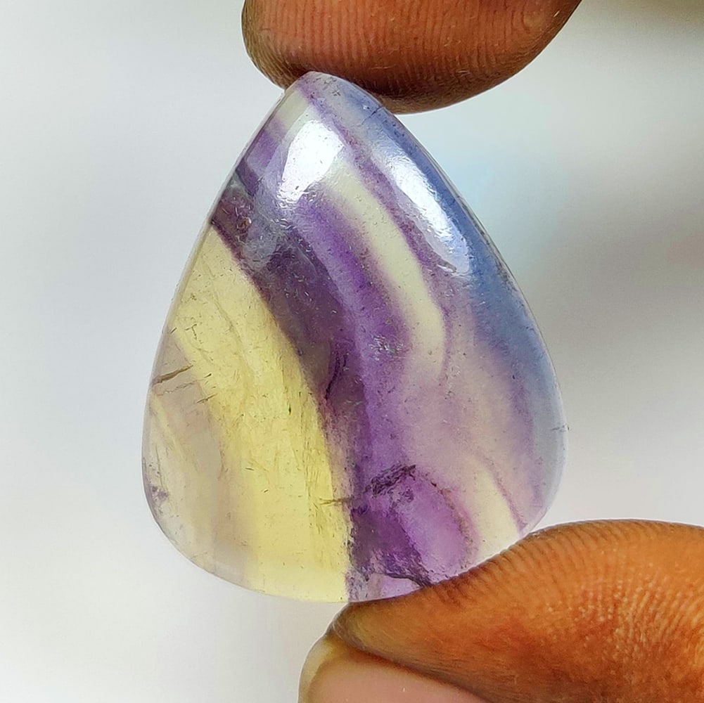 26.82 Ct Natural Multi-Color Fluorite Pear Cab (1 of 2)