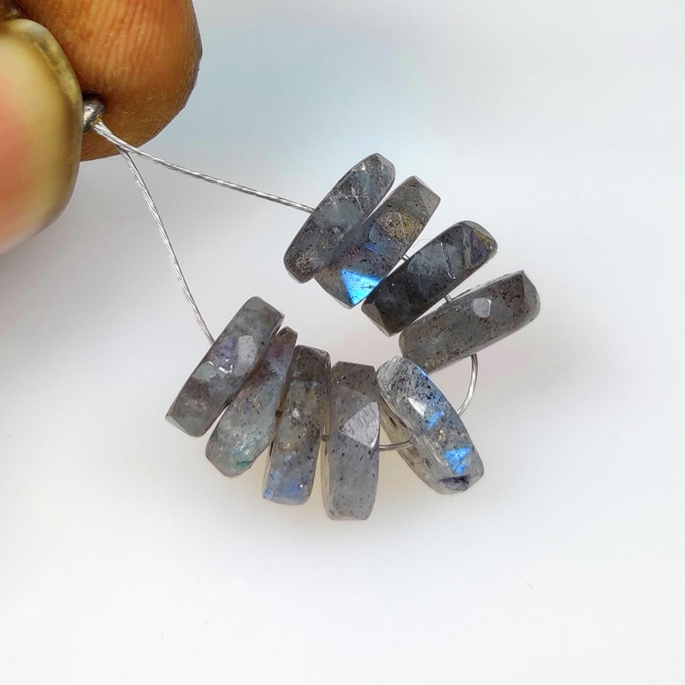 12.89 Ct Natural Flashing Labradorite Round Drilled Beads (1 of 2)