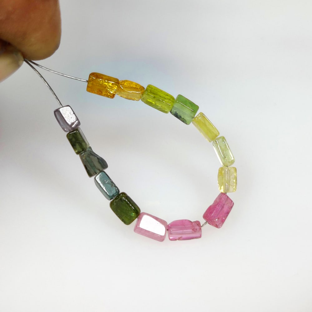 4.85 Ct Natural Multicolor Tourmaline Drilled Beads (1 of 2)