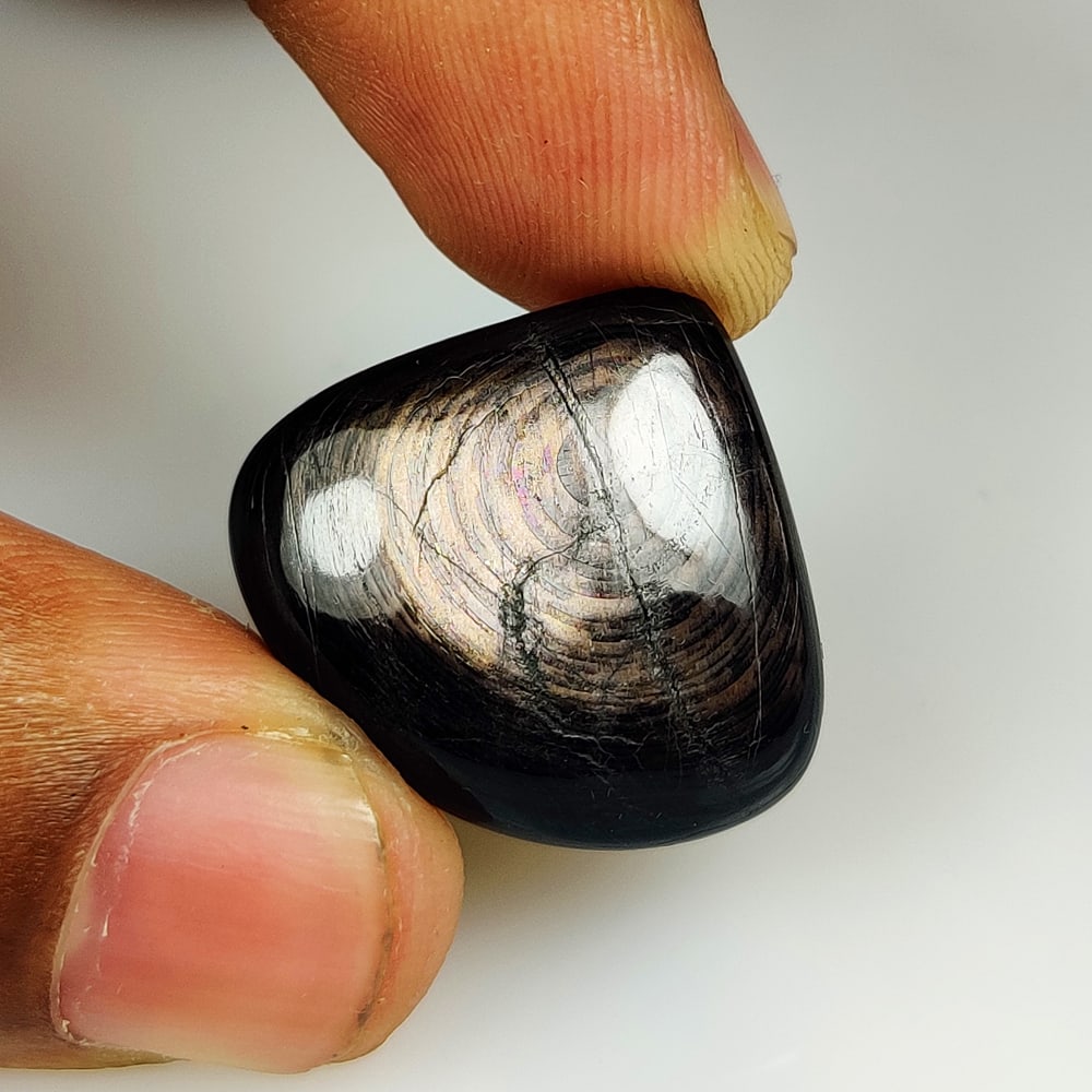 26.04 Ct Natural Black Hypersthene Pear Cab: Weight - 26.04 Ct / Dimensions -24.60 x 22.00 x 5.50 mm / Top Class Quality / Pear Cab / Origin - Africa / Treatment - None