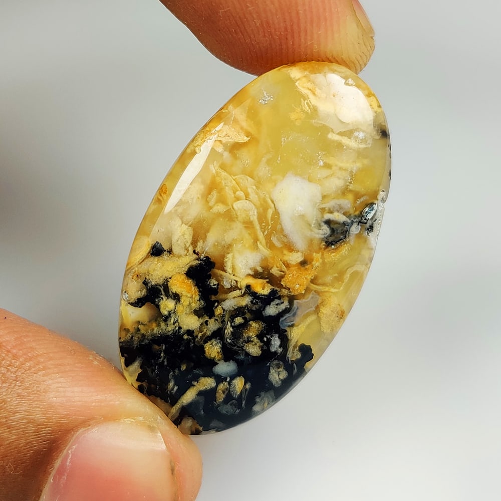 29.97 Ct Natural Dendritic Tiger Oval Cab (1 of 2)