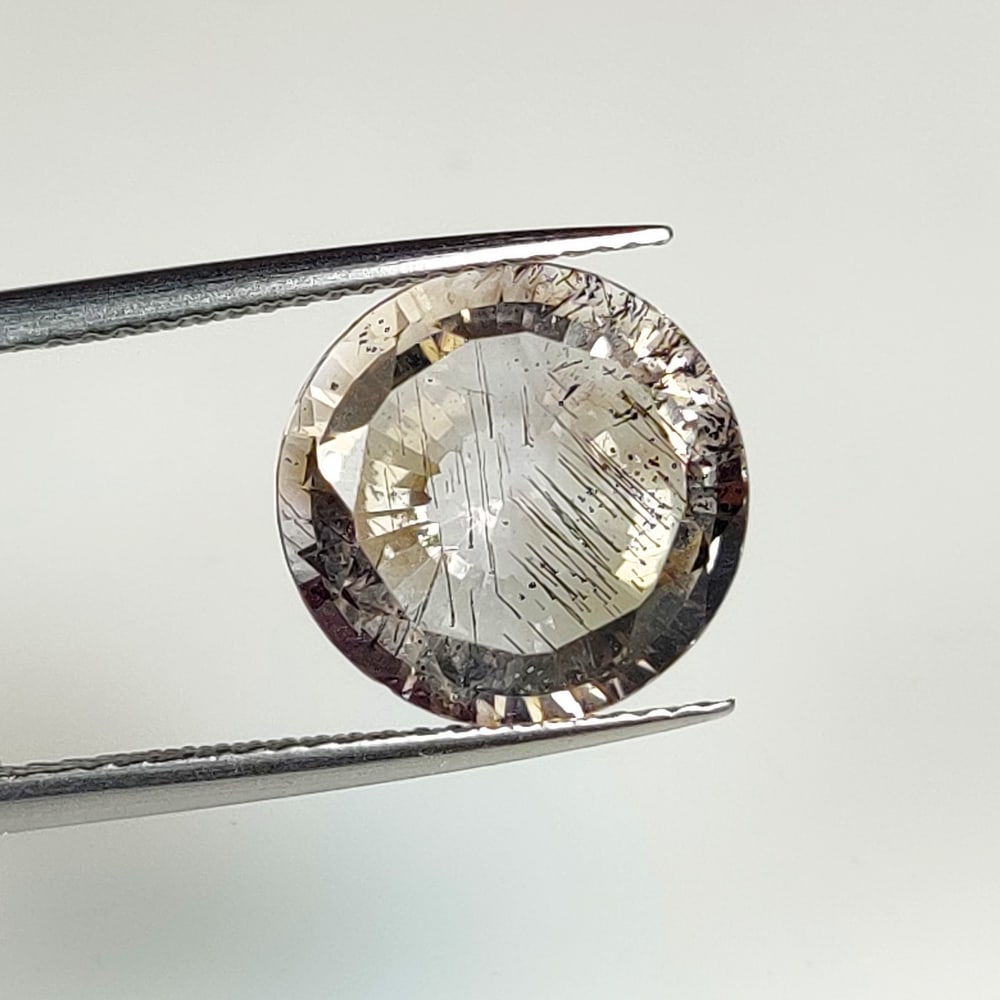 5.87 Ct Natural Rutile Quartz Round Cut: Weight - 5.87 Ct / Dimensions - 12.20 x 12.00 x 7.40 mm / Shape & Cut - Round CUt / Transparency - Transaprent / Origin - Norway / Comments - None