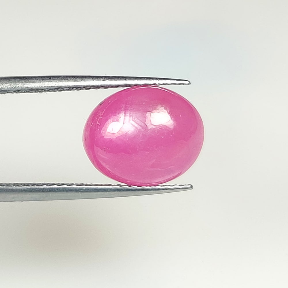 5.44 Ct Natural Pinkish Red Ruby Oval Cab (1 of 2)
