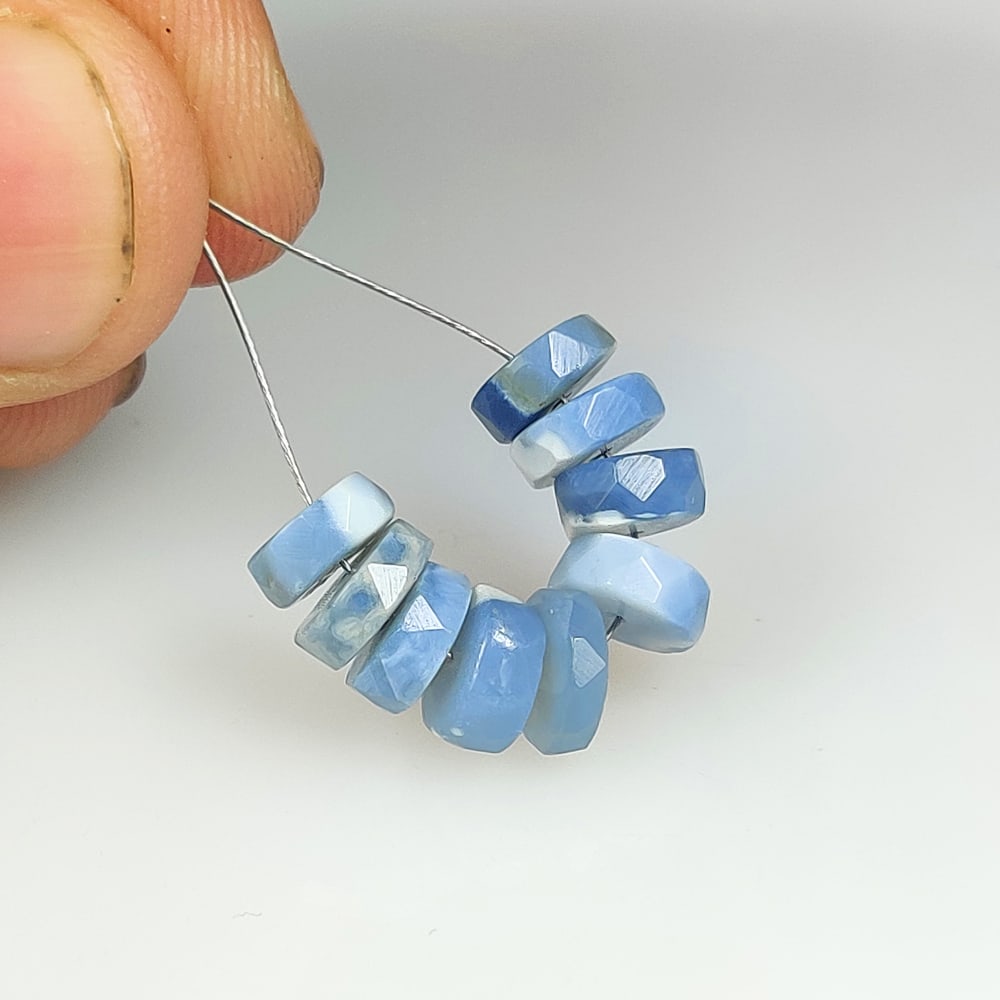 8.42 Ct Natural Blue Opal Round Drilled Beads (1 of 2)