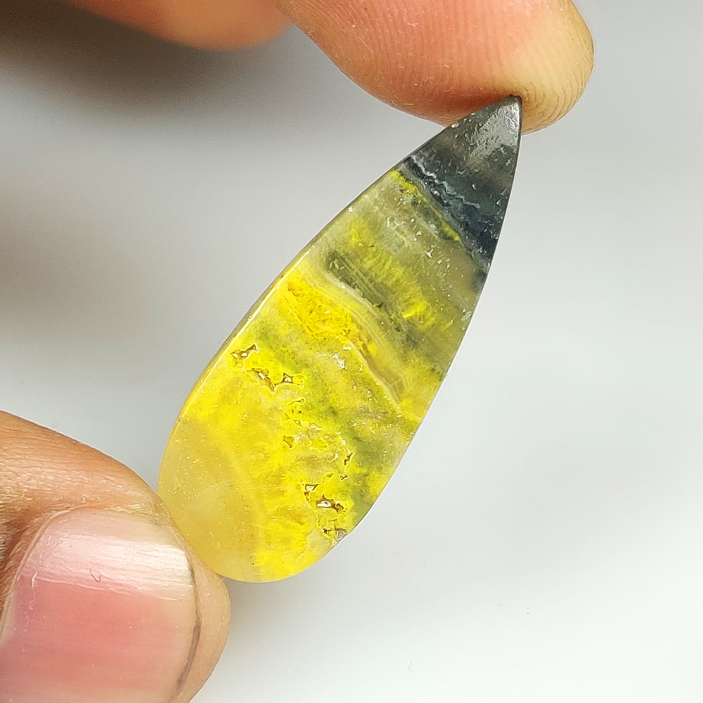 19.15 Ct Natural Bumblebee Jasper Quartz Pear Cab (1 of 2)