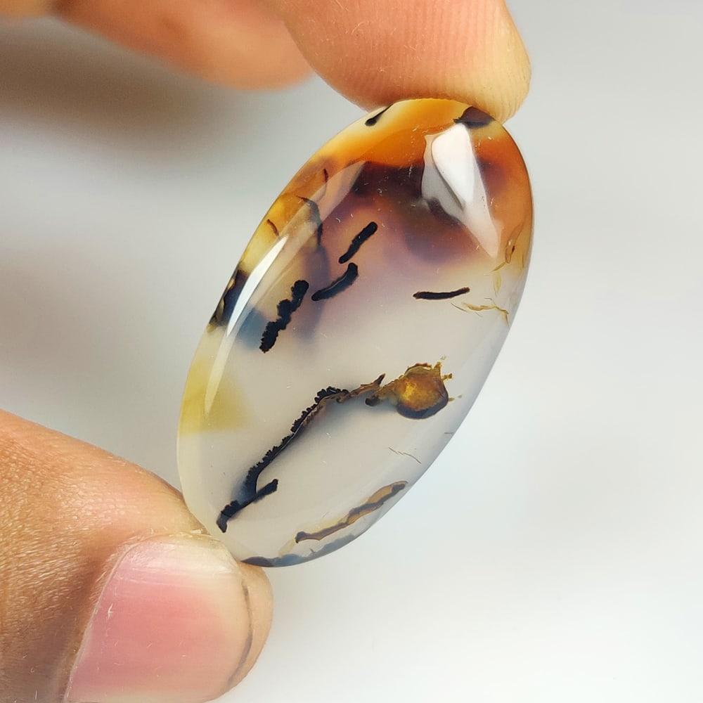 29.23 Ct Natural Dendrite Agate OVal Cab (1 of 2)