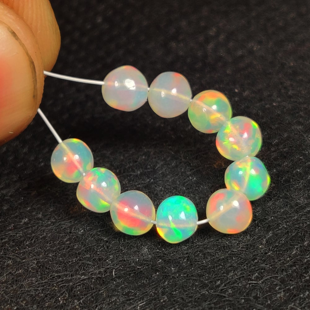 4.20 Ct Natural Multicolor FIre Opal Round Ball Beads (1 of 2)