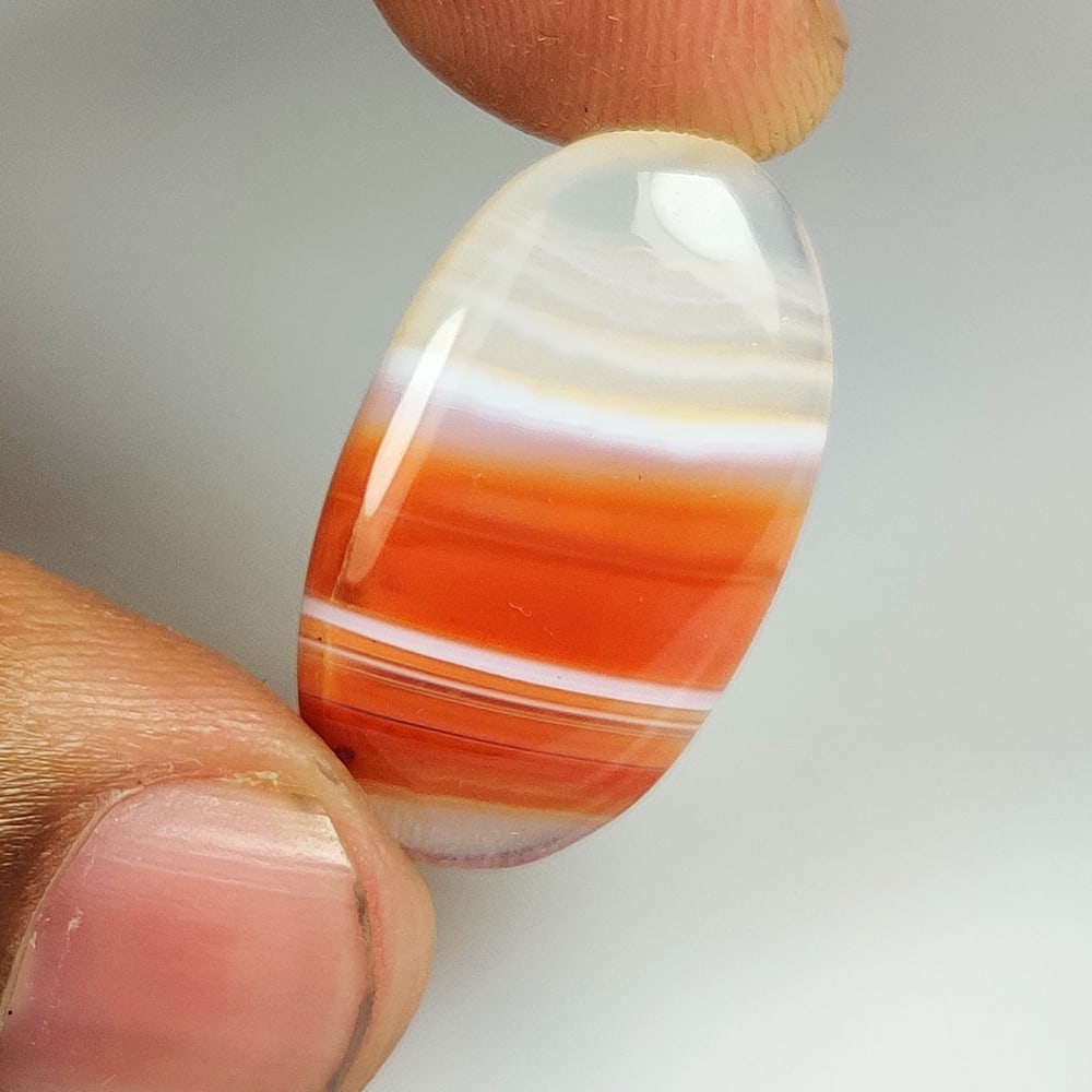 16.68 Ct Natural Botswana Banded Agate OVal Cab (1 of 2)
